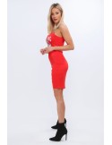 Rotes Kleid mit taillierter Applikation MP62114 – Online-Shop – Boutique